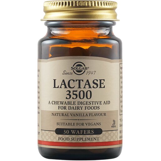 Supliment alimentar Lactase 3500, 30 tablete masticabile, SOLGAR Supliment alimentar Lactase 3500, 30 tablete masticabile, SOLGAR