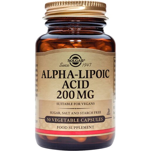 Supliment alimentar Acid Alfa Lipoic 200 mg, 50 capsule vegetale, SOLGAR Supliment alimentar Acid Alfa Lipoic 200 mg, 50 capsule vegetale, SOLGAR