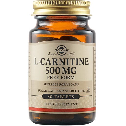 Supliment alimentar L-Carnitina 500 mg, 30 tablete, SOLGAR Supliment alimentar L-Carnitina 500 mg, 30 tablete, SOLGAR