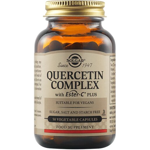 Supliment alimentar Complex Quercetin cu Ester C Plus, 50 capsule vegetale, SOLGAR Supliment alimentar Complex Quercetin cu Ester C Plus, 50 capsule vegetale, SOLGAR
