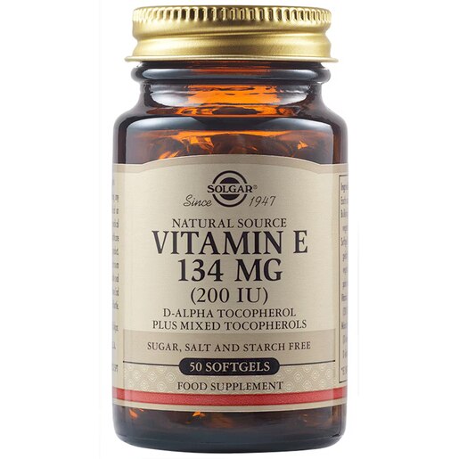 Supliment alimentar Vitamina E Naturala 134 mg 200 UI, 50 capsule moi, SOLGAR Supliment alimentar Vitamina E Naturala 134 mg 200 UI, 50 capsule moi, SOLGAR