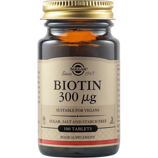 Supliment alimentar Biotina 300 mcg, 100 tablete, SOLGAR Supliment alimentar Biotina 300 mcg, 100 tablete, SOLGAR