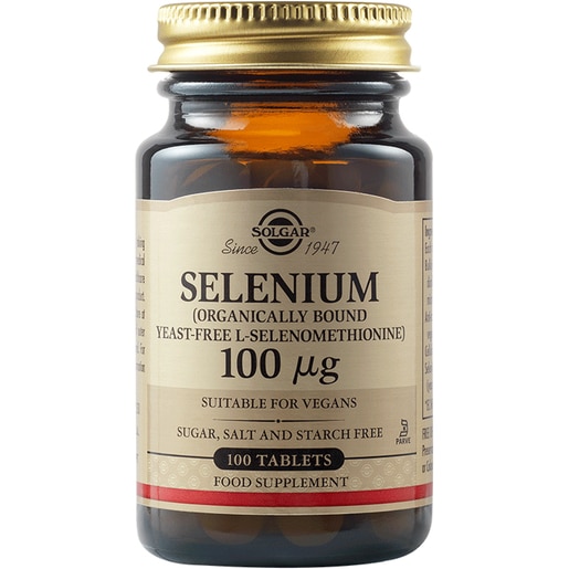 Supliment alimentar Seleniu 100 mcg, 100 tablete, SOLGAR Supliment alimentar Seleniu 100 mcg, 100 tablete, SOLGAR