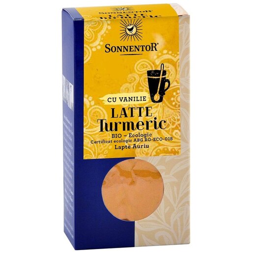 Ceai SONNENTOR Latte-turmeric cu vanilie, 60 g Ceai SONNENTOR Latte-turmeric cu vanilie, 60 g