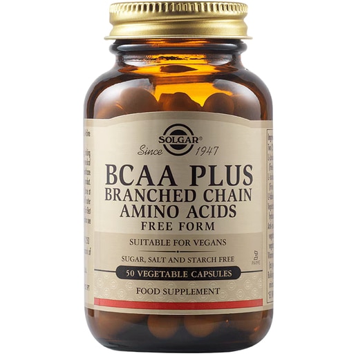 Supliment alimentar BCAA Plus, 50 capsule vegetale, SOLGAR Supliment alimentar BCAA Plus, 50 capsule vegetale, SOLGAR