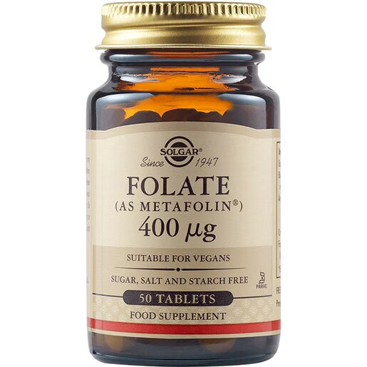 Supliment alimentar Acid Folic (Metafolin) Folate 400 mcg, 50 tablete, SOLGAR Supliment alimentar Acid Folic (Metafolin) Folate 400 mcg, 50 tablete, SOLGAR