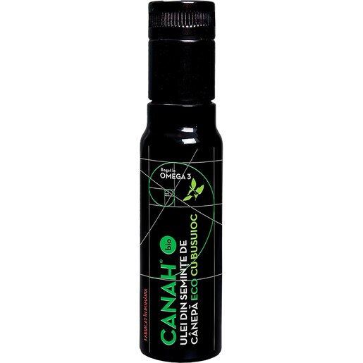 Ulei din seminte canepa cu busuioc ECO, 100 ml, CANAH Ulei din seminte canepa cu busuioc ECO, 100 ml, CANAH