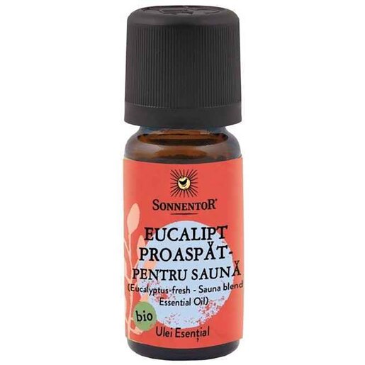 Ulei esential eucalipt proaspat pentru sauna, 10 ml, SONNENTOR Ulei esential eucalipt proaspat pentru sauna, 10 ml, SONNENTOR