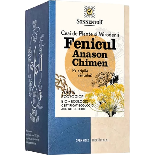 Ceai SONNENTOR Fenicul, anason, chimen, 18 plicuri Ceai SONNENTOR Fenicul, anason, chimen, 18 plicuri
