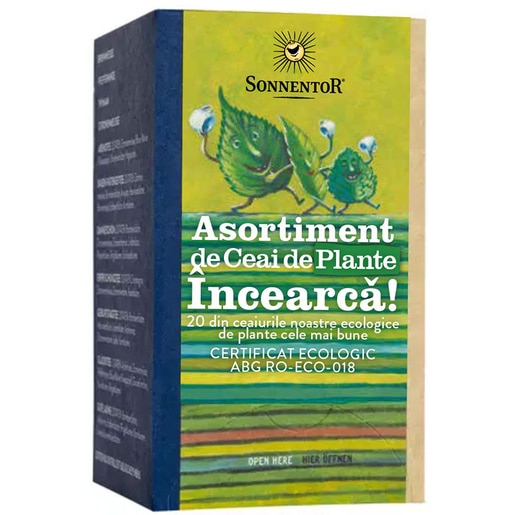 Ceai SONNENTOR Incearca! Asortiment plante, 20 plicuri Ceai SONNENTOR Incearca! Asortiment plante, 20 plicuri