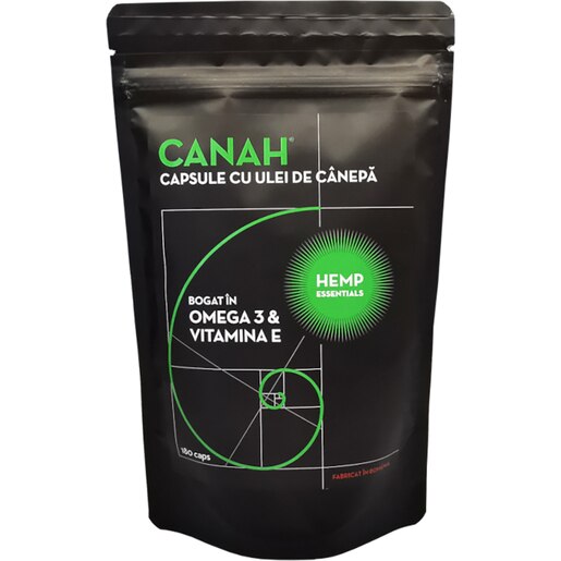 Capsule cu ulei de canepa, 180 capsule, CANAH Capsule cu ulei de canepa, 180 capsule, CANAH