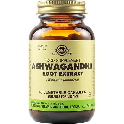 Supliment alimentar Ashwagandha, 60 capsule vegetale, SOLGAR Supliment alimentar Ashwagandha, 60 capsule vegetale, SOLGAR