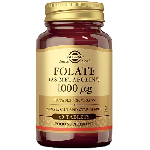Supliment alimentar Acid Folic (Metafolin) Folate 1000 mcg, 60 tablete, SOLGAR Supliment alimentar Acid Folic (Metafolin) Folate 1000 mcg, 60 tablete, SOLGAR