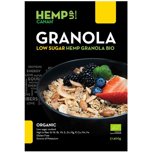 Granola low sugar cu canepa ECO, 400 g, CANAH Granola low sugar cu canepa ECO, 400 g, CANAH