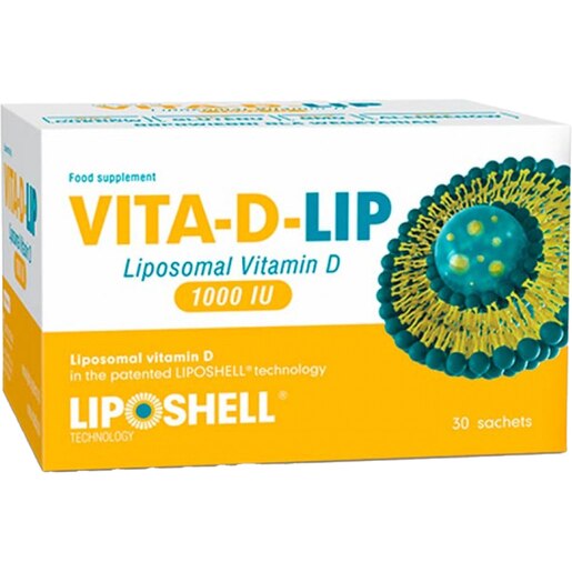 Supliment alimentar Vitamina D Lipozomala, 1000UI, 30 plicuri, LIPOSHELL Supliment alimentar Vitamina D Lipozomala, 1000UI, 30 plicuri, LIPOSHELL