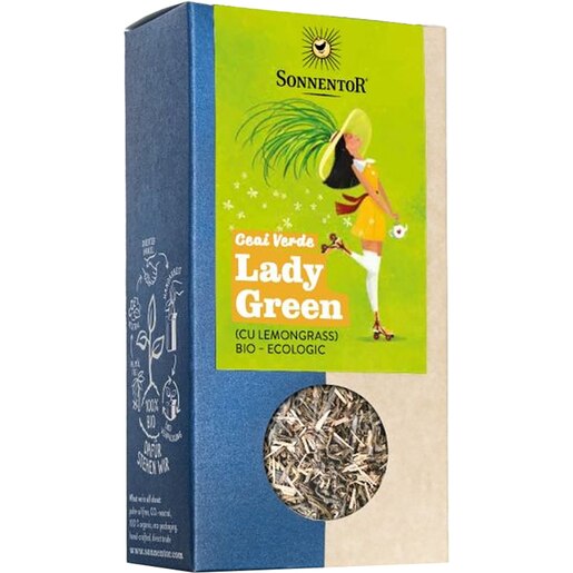Ceai verde SONNENTOR Lady Green cu lemongrass, 90 g Ceai verde SONNENTOR Lady Green cu lemongrass, 90 g