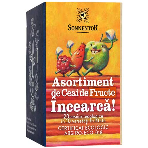 Ceai SONNENTOR Incearca! Asortiment ceai fructe, 20 plicuri Ceai SONNENTOR Incearca! Asortiment ceai fructe, 20 plicuri