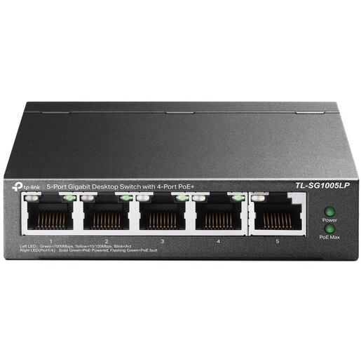 Switch TP-LINK TL-SG1005LP, 5 porturi Gigabit, negru Switch TP-LINK TL-SG1005LP, 5 porturi Gigabit, negru