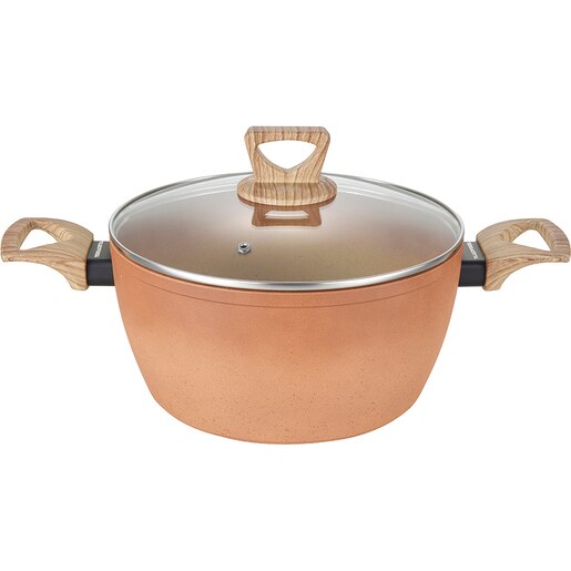 Cratita cu capac AMERCOOK Terracotta AC0108505.20, 2l, 20cm, aluminiu presat, aramiu Cratita cu capac AMERCOOK Terracotta AC0108505.20, 2l, 20cm, aluminiu presat, aramiu