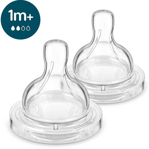 Set tetine PHILIPS AVENT Classic+ SCY762/02, flux lent, 1 luna+, 2 buc, silicon Set tetine PHILIPS AVENT Classic+ SCY762/02, flux lent, 1 luna+, 2 buc, silicon