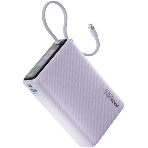 Baterie externa PROMATE Titan-35W, 20000mAh, 1x USB-A, 1x USB-C Power Delivery (PD) 35W, violet Baterie externa PROMATE Titan-35W, 20000mAh, 1x USB-A, 1x USB-C Power Delivery (PD) 35W, violet