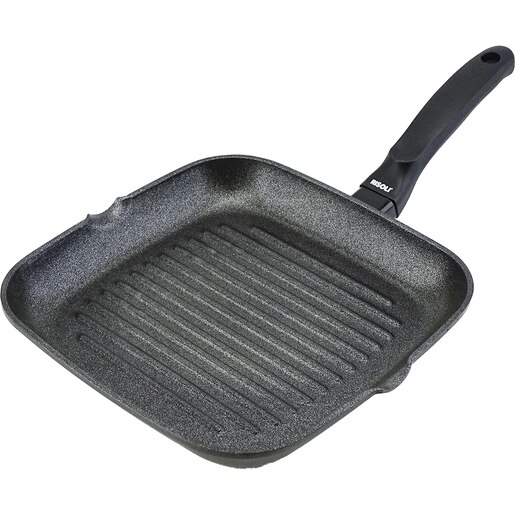 Tigaie grill RISOLI Black Plus, 26 x 26 cm, aluminiu reciclat, negru Tigaie grill RISOLI Black Plus, 26 x 26 cm, aluminiu reciclat, negru