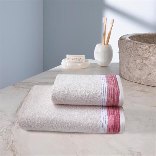 Set 2 prosoape baie MILA HOME Roving, 50 x 90 cm, 70 x 140 cm, bumbac, roz Set 2 prosoape baie MILA HOME Roving, 50 x 90 cm, 70 x 140 cm, bumbac, roz