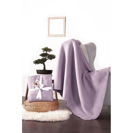Patura MILA HOME BAT44, 125 x 155 cm, bumbac + acril + poliester, lila Patura MILA HOME BAT44, 125 x 155 cm, bumbac + acril + poliester, lila