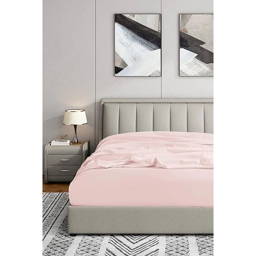 Cearsaf cu elastic pat MILA HOME, 100% bumbac ranforce, 160 x 200 cm, roz Cearsaf cu elastic pat MILA HOME, 100% bumbac ranforce, 160 x 200 cm, roz