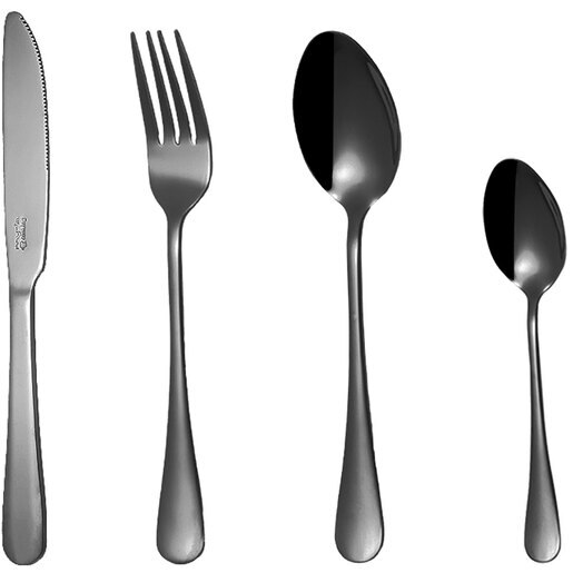 Set tacamuri MYRIA MC4014BK 24 piese, inox, negru Set tacamuri MYRIA MC4014BK 24 piese, inox, negru