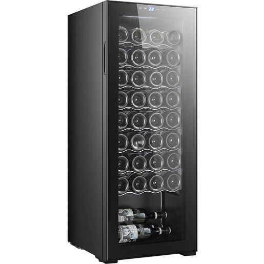 Racitor de vinuri VORTEX VWC10NBK01D, 36 sticle, H 110 cm, Clasa G, negru Racitor de vinuri VORTEX VWC10NBK01D, 36 sticle, H 110 cm, Clasa G, negru