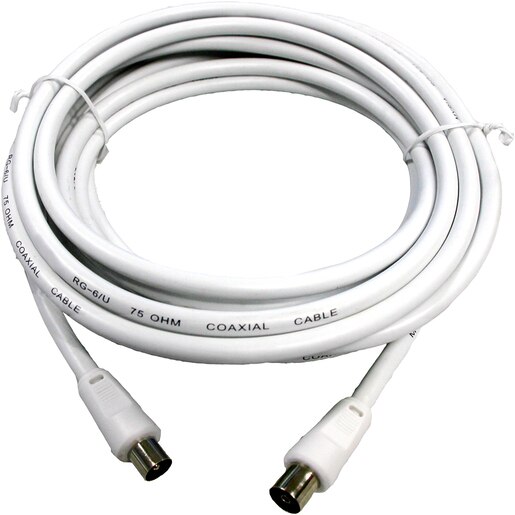 Cablu antena coaxial VORTEX VO2833, 3m, alb Cablu antena coaxial VORTEX VO2833, 3m, alb