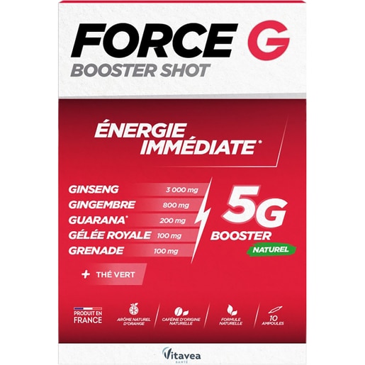 Supliment Force G Booster Shot, 10 ml x 10 fiole, VITAVEA Supliment Force G Booster Shot, 10 ml x 10 fiole, VITAVEA