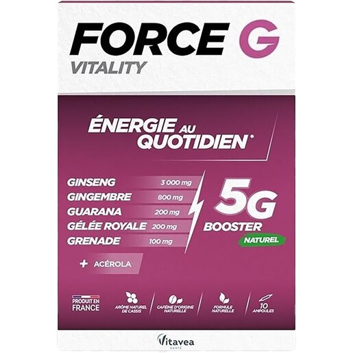 Supliment Force G Vitality, energie zilnica, 10 ml x 10 fiole, VITAVEA Supliment Force G Vitality, energie zilnica, 10 ml x 10 fiole, VITAVEA