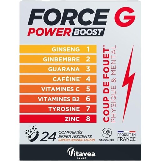 Supliment Force G Power Boost, impuls de energie fizica si mentala, 24 comprimate, VITAVEA Supliment Force G Power Boost, impuls de energie fizica si mentala, 24 comprimate, VITAVEA