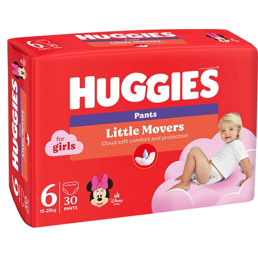 Scutece chilotel HUGGIES Little Movers nr 6, Fata, 15-25 kg, 30 buc Scutece chilotel HUGGIES Little Movers nr 6, Fata, 15-25 kg, 30 buc