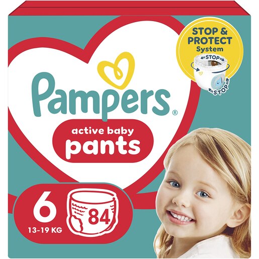 Scutece chilotel PAMPERS Active Baby Pants nr 6, Unisex, 13-19 kg, 84 buc Scutece chilotel PAMPERS Active Baby Pants nr 6, Unisex, 13-19 kg, 84 buc
