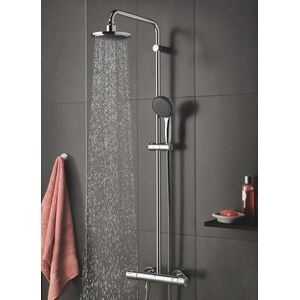 Set de dus reglabil Grohe Vitalio Start, baterie monocomanda, crom, cu termostat Set de dus reglabil Grohe Vitalio Start, baterie monocomanda, crom, cu termostat