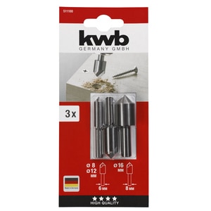 Set 3 bucati zencuitor KWB, 8 / 12 / 16 mm, unghi 90, otel carbon Set 3 bucati zencuitor KWB, 8 / 12 / 16 mm, unghi 90, otel carbon