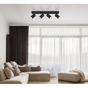 Spot Led Negru Metal 4X 35W Gu10 Spot Led Negru Metal 4X 35W Gu10