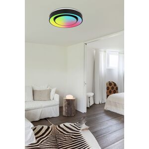 Plafoniera LED RGB GLOBO Sully 41368-24, 24W, 70-800lm, intensitate reglabila, telecomanda, negru Plafoniera LED RGB GLOBO Sully 41368-24, 24W, 70-800lm, intensitate reglabila, telecomanda, negru
