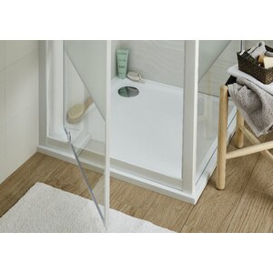 Cadita dus GoodHome Limski, patrata, rasina, 80 x 80 x 2.8 cm, alb Cadita dus GoodHome Limski, patrata, rasina, 80 x 80 x 2.8 cm, alb