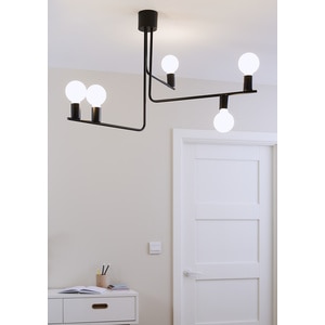 Lustra tip pendul, Negru, 60 W, 5 x E27 GoodHome Darrah Lustra tip pendul, Negru, 60 W, 5 x E27 GoodHome Darrah