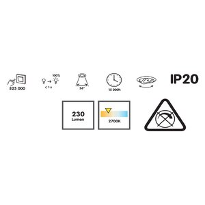 Set 10 spoturi LED, 3.9W, 230lm, 2700K, crom Set 10 spoturi LED, 3.9W, 230lm, 2700K, crom