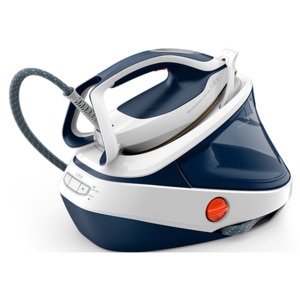 Statie de calcat TEFAL Pro Express Ultimate GV9712E0, 3000W, 590g/min, 1200ml, talpa Durilium, albastru-alb Statie de calcat TEFAL Pro Express Ultimate GV9712E0, 3000W, 590g/min, 1200ml, talpa Durilium, albastru-alb