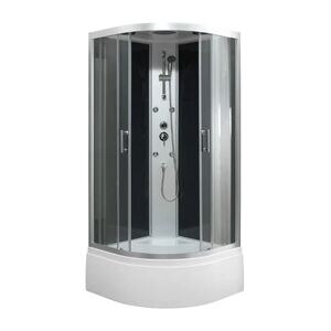 Cabina dus cu hidromasaj GoodHome Onega, semirotunda, 90 x 90 x 215 cm, sticla securizata, profil argintiu Cabina dus cu hidromasaj GoodHome Onega, semirotunda, 90 x 90 x 215 cm, sticla securizata, profil argintiu