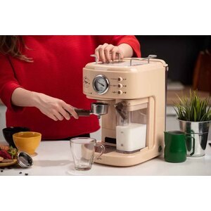 Espressor manual MYRIA MY4443BG, 1.5l, 1250W, 15 bar, crem-maro Espressor manual MYRIA MY4443BG, 1.5l, 1250W, 15 bar, crem-maro