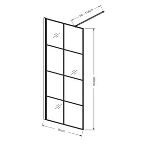 Paravan dus walk-in SANOTECHNIK EN9000B, aluminiu, 90 x 200 cm, sticla securizata 6mm, profil negru Paravan dus walk-in SANOTECHNIK EN9000B, aluminiu, 90 x 200 cm, sticla securizata 6mm, profil negru