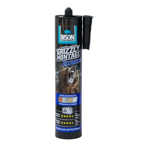 Adeziv pentru constructii BISON Grizzly Montage Extreme, 435 g Adeziv pentru constructii BISON Grizzly Montage Extreme, 435 g