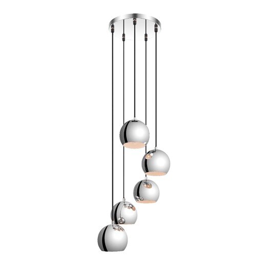 Lustra tip pendul, Argintiu, 28 W, 5 x E14 GoodHome Roccheta Lustra tip pendul, Argintiu, 28 W, 5 x E14 GoodHome Roccheta